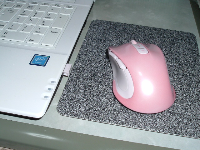 �s���N�̃}�E�X��10�p�\�R����USB�|�[�g�ɑ}���������V�[�o�[���j�b�g