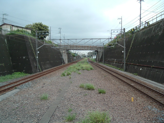 ホームの端から見た武蔵野線の線路